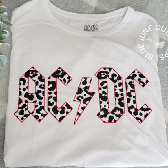 LADIES AC/DC MONOCHROME LEOPARD TEE | OFFICIALLY LICENSED - Picture 2 of 4